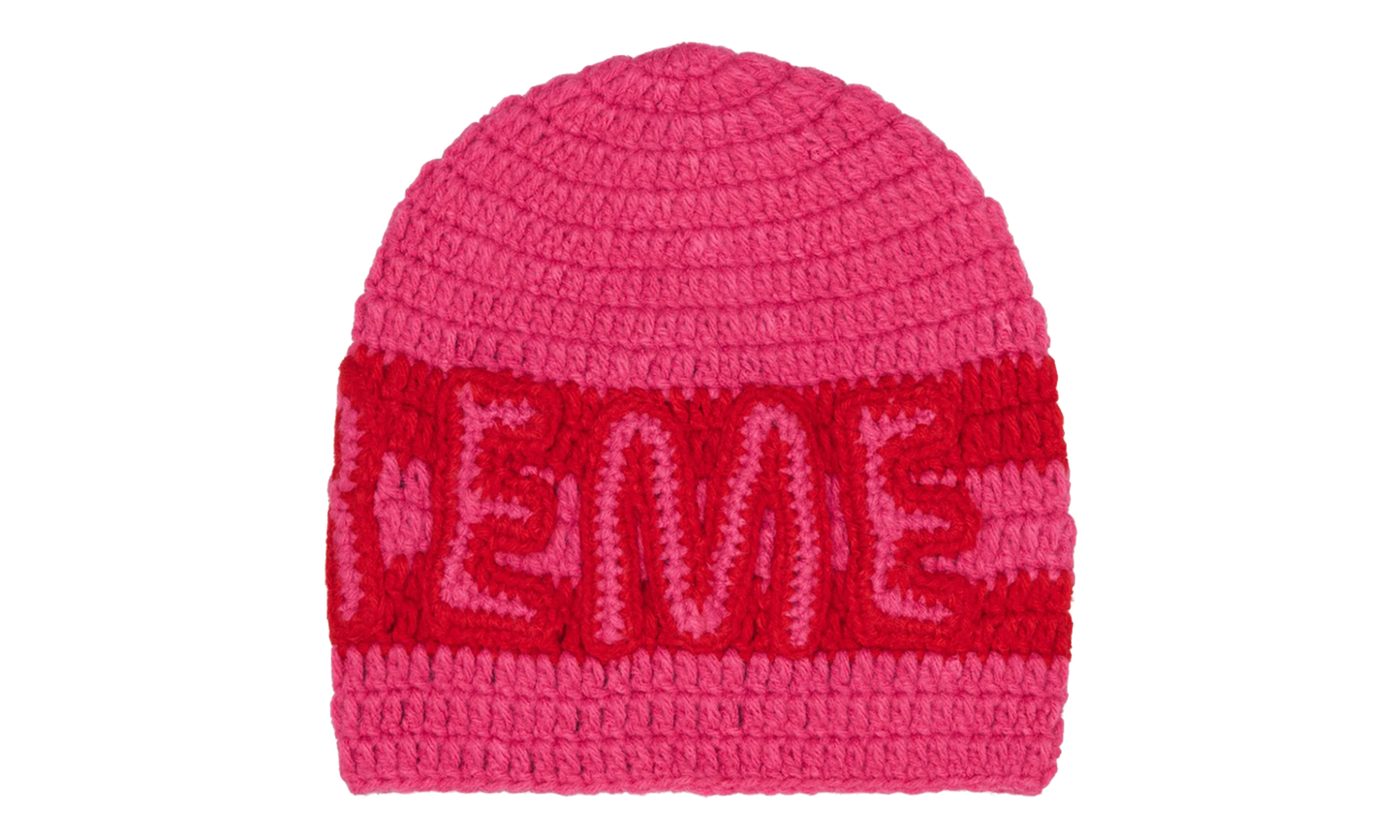 Crochet Logo Beanie "FW25 - Pink" SU27868