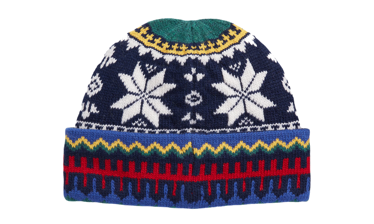Holiday Jacquard Bear Rib-Knit Beanie "Fairisle" PC1032 961