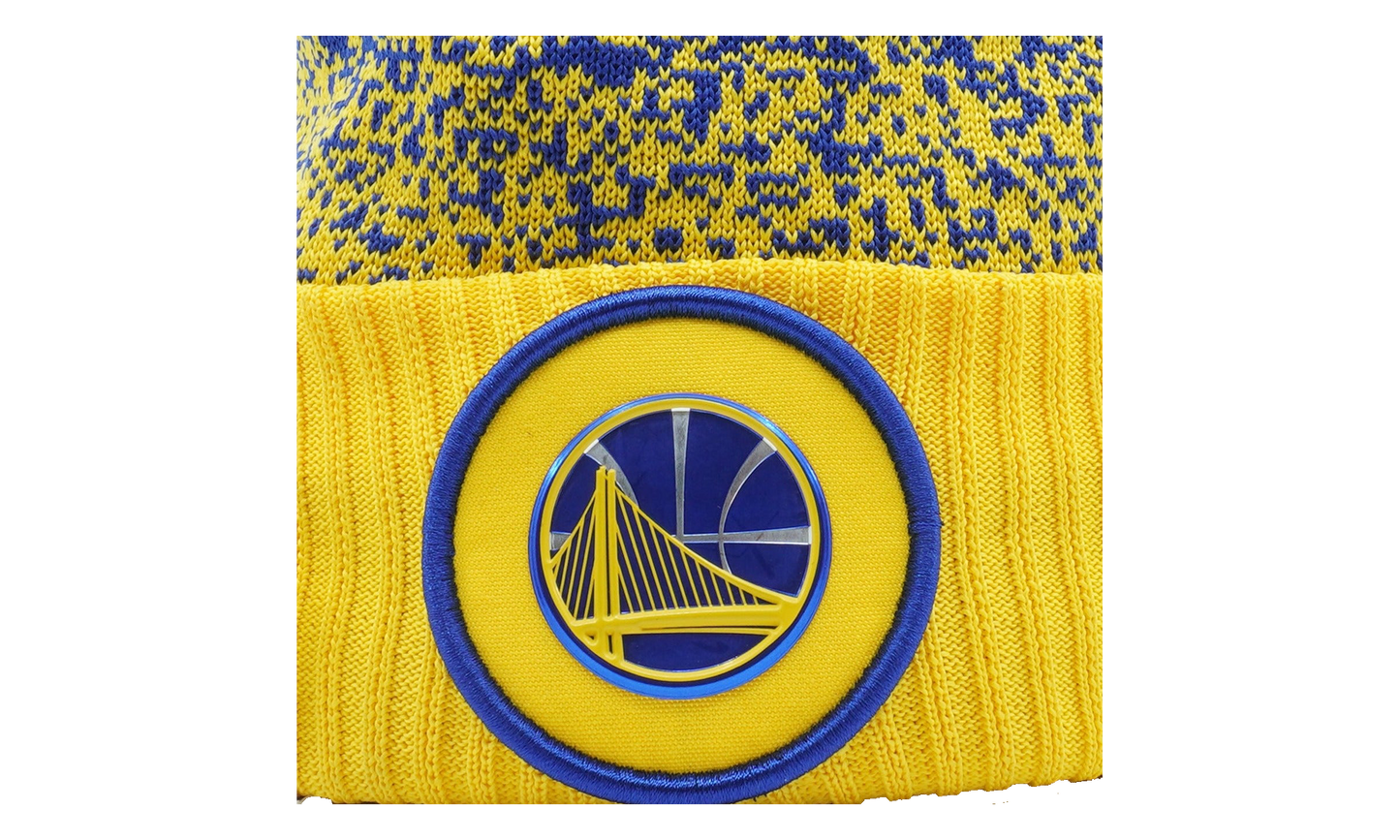 Golden State Warriors On The Court Pom Beanie "Yellow / Blue Dots" NE634