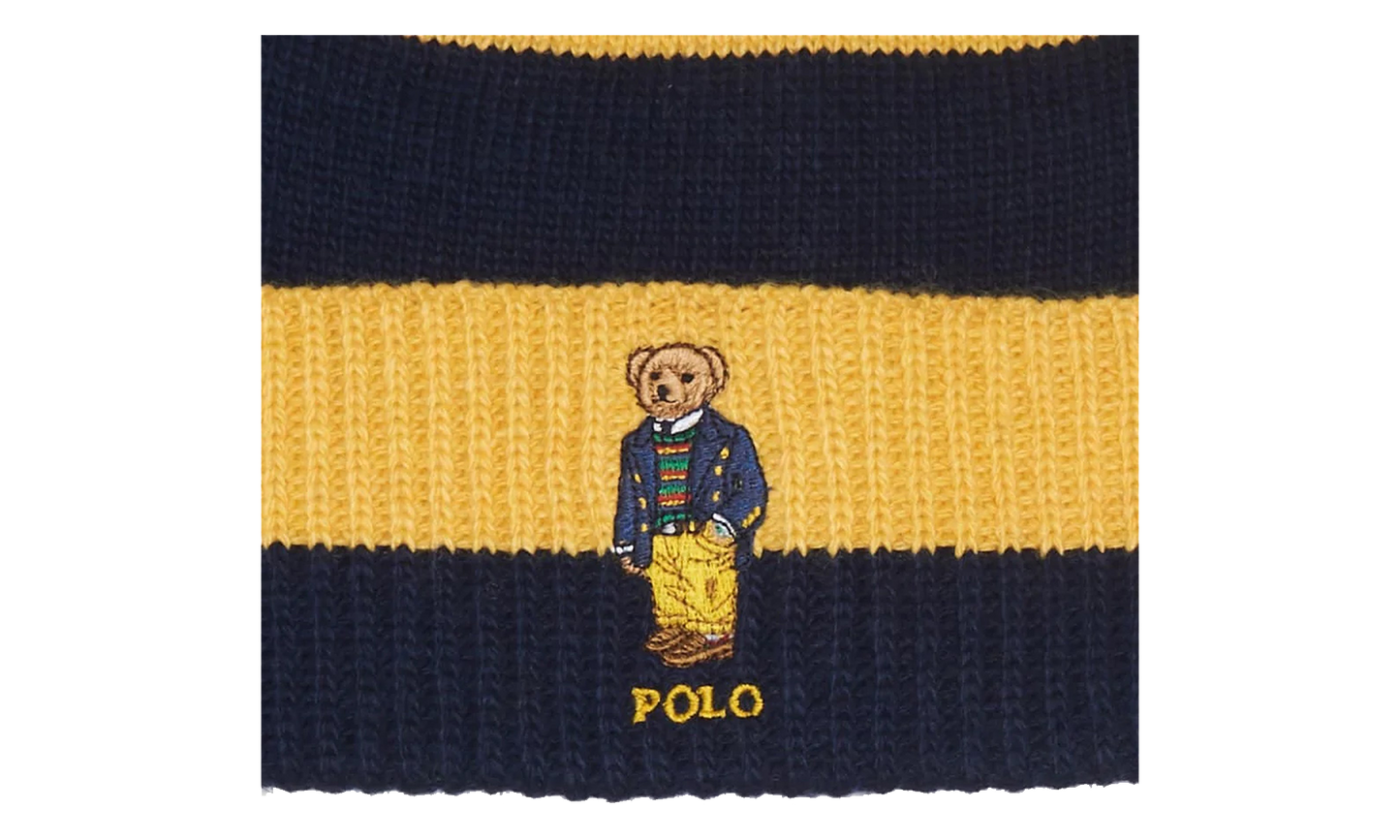 RUGBY STRIPE BEAR BEANIE "Blue / Yellow" PC0817 730