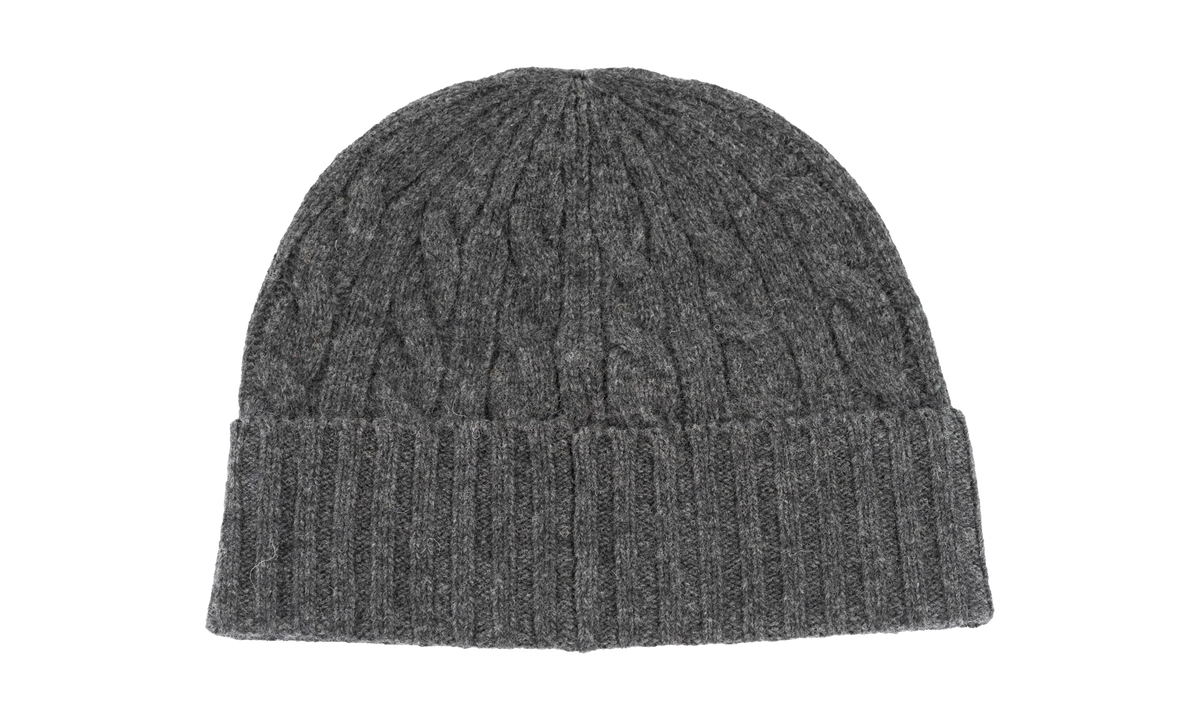Classic Pony Cable Knit Cuff Beanie "Charcoal" PC0792 003