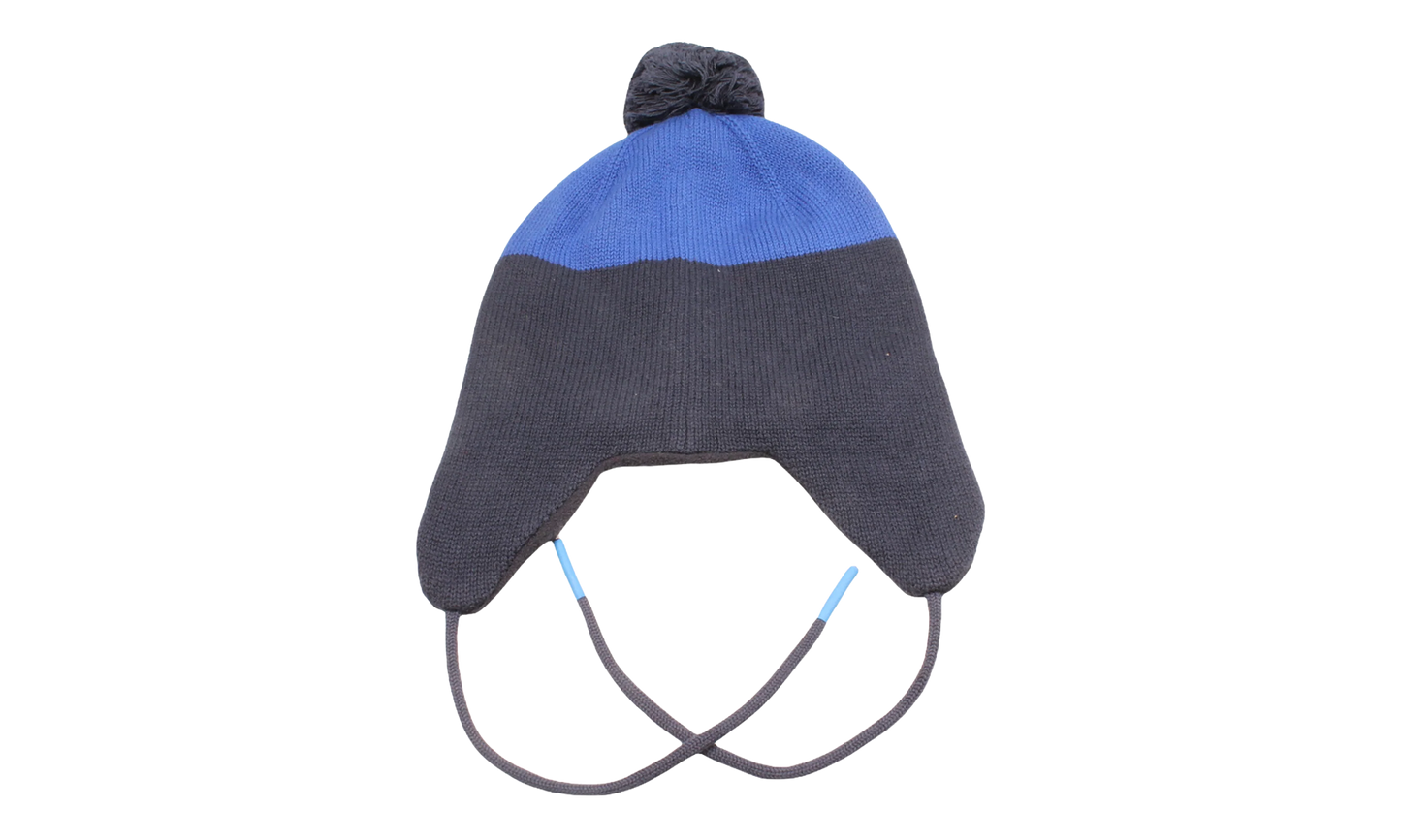 RL 1967 Earflap Pom-Pom Knit Hat "Navy / Royal" PC0807 433