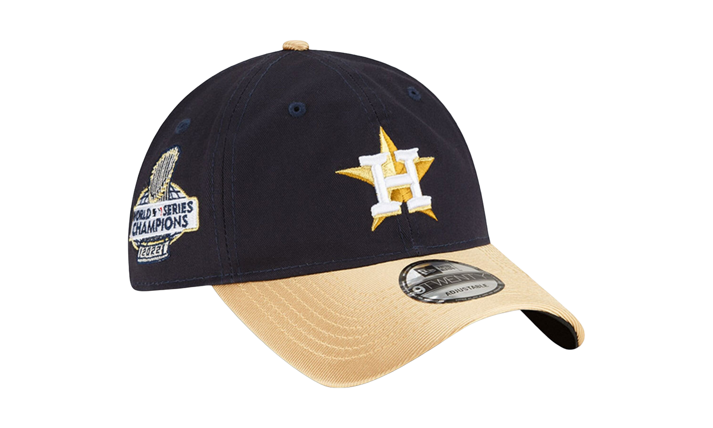 9TWENTY Houston Astros 2023 Gold Strapback Hat "Navy / Gold - Brim / Black - Under Brim" NE924
