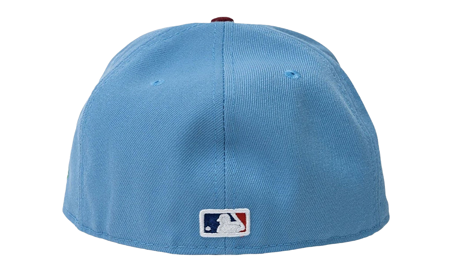 59FIFTY MLB NY YANKEES FITTED HAT "ERIC EMANUEL - Sky Blue/ Wine" EE424