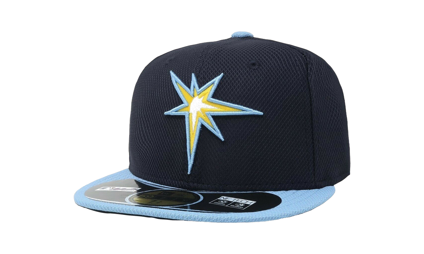 59FIFTY Tampa Bay Rays Diamond Era Fitted Hat "Black / Sky Blue - Brim" NE576