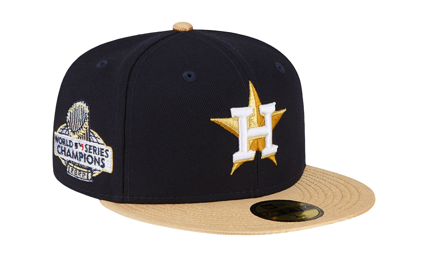59FIFTY Houston Astros 2023 Gold Fitted Hat "Navy / Gold / Black - Under Brim" NE923