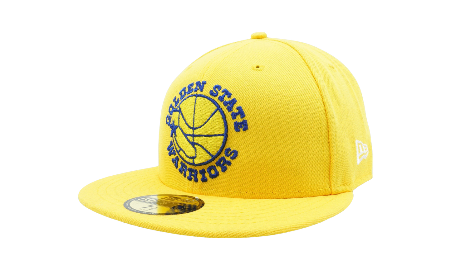 59FIFTY Golden State Warriors Hardwood Classics Snapback Hat "Yellow / Royal Blue - Under Brim" NE695