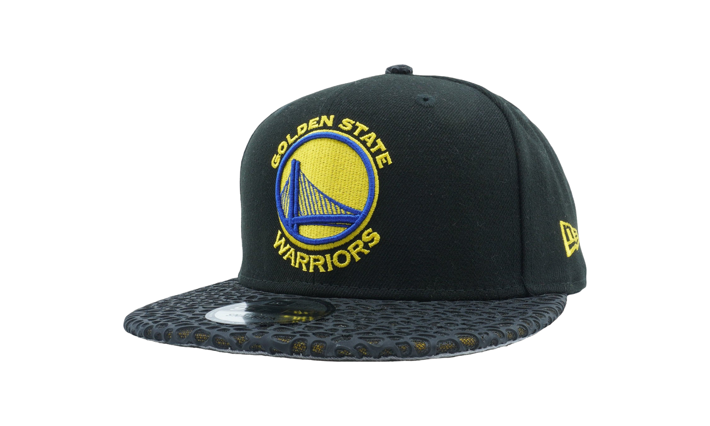 9FIFTY Golden State Warriors Amoeba Vize Snapback Hat "Black / Black and Yellow - Brim" NE625