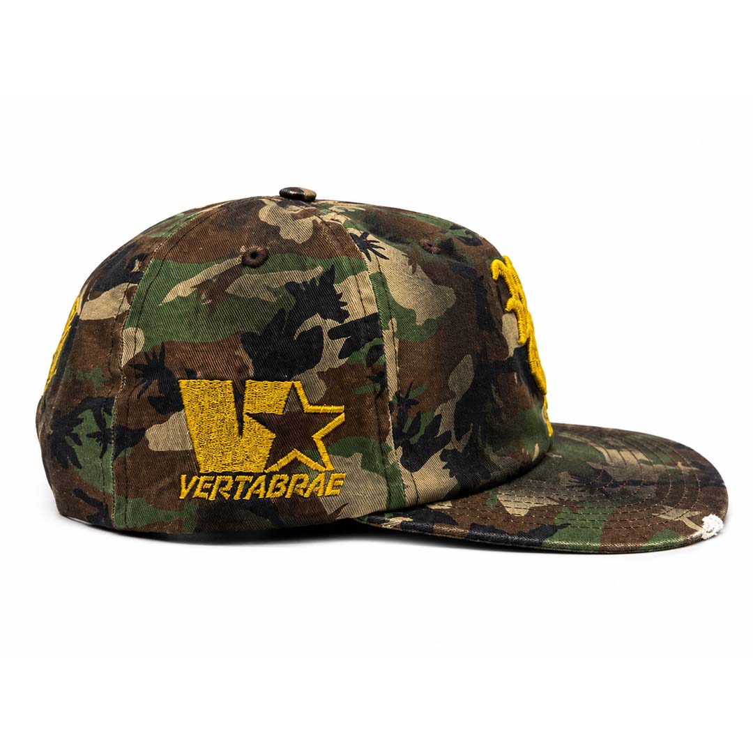 Vertabrae Green Camo Yellow Snapback Hat