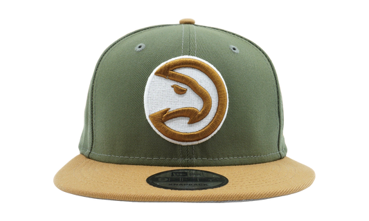 9FIFTY Atlanta Hawks 2Tone Color Pack Snapback Hat "Olive / Brown - Brim / Grey - Under Brim" NE820