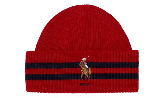 STRIPE CUFF BEAR BEANIE "Red" PC0818 620