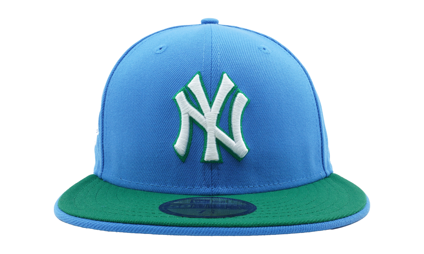 59FIFTY New York Yankees 1999 World Series Fitted Hat "Sky Blue / Green - Brim / Sky Blue - Under Brim" NE1106