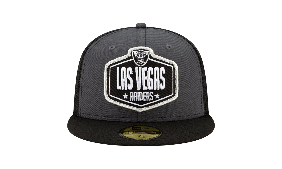 59FIFTY Las Vegas Raiders 2021 Draft Fitted Hat "Graphite / Black - Brim" NE783