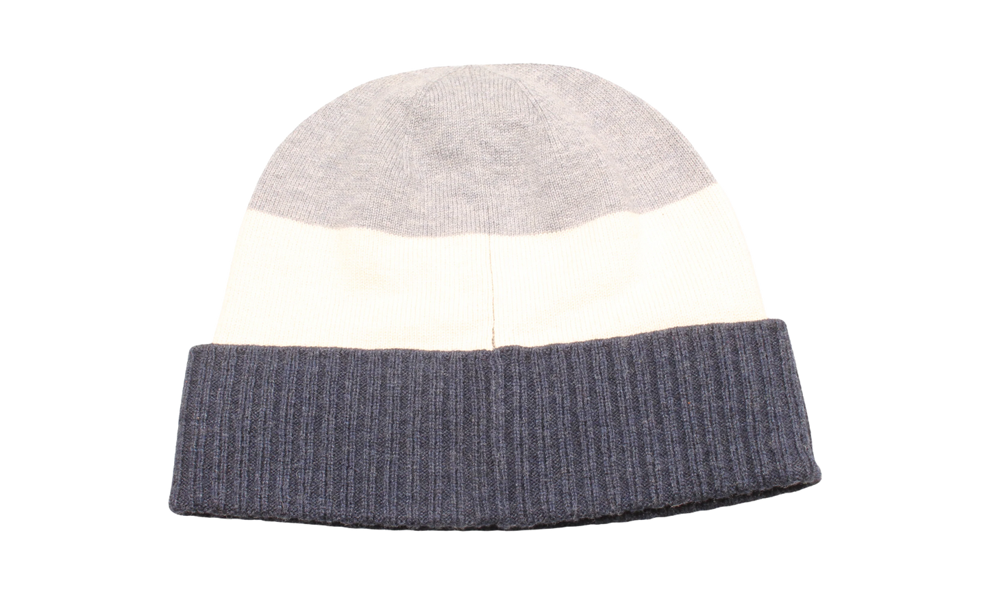 Signature Stripe Knit Cuff Beanie "Grey / Cream / Blue" PC0785 021
