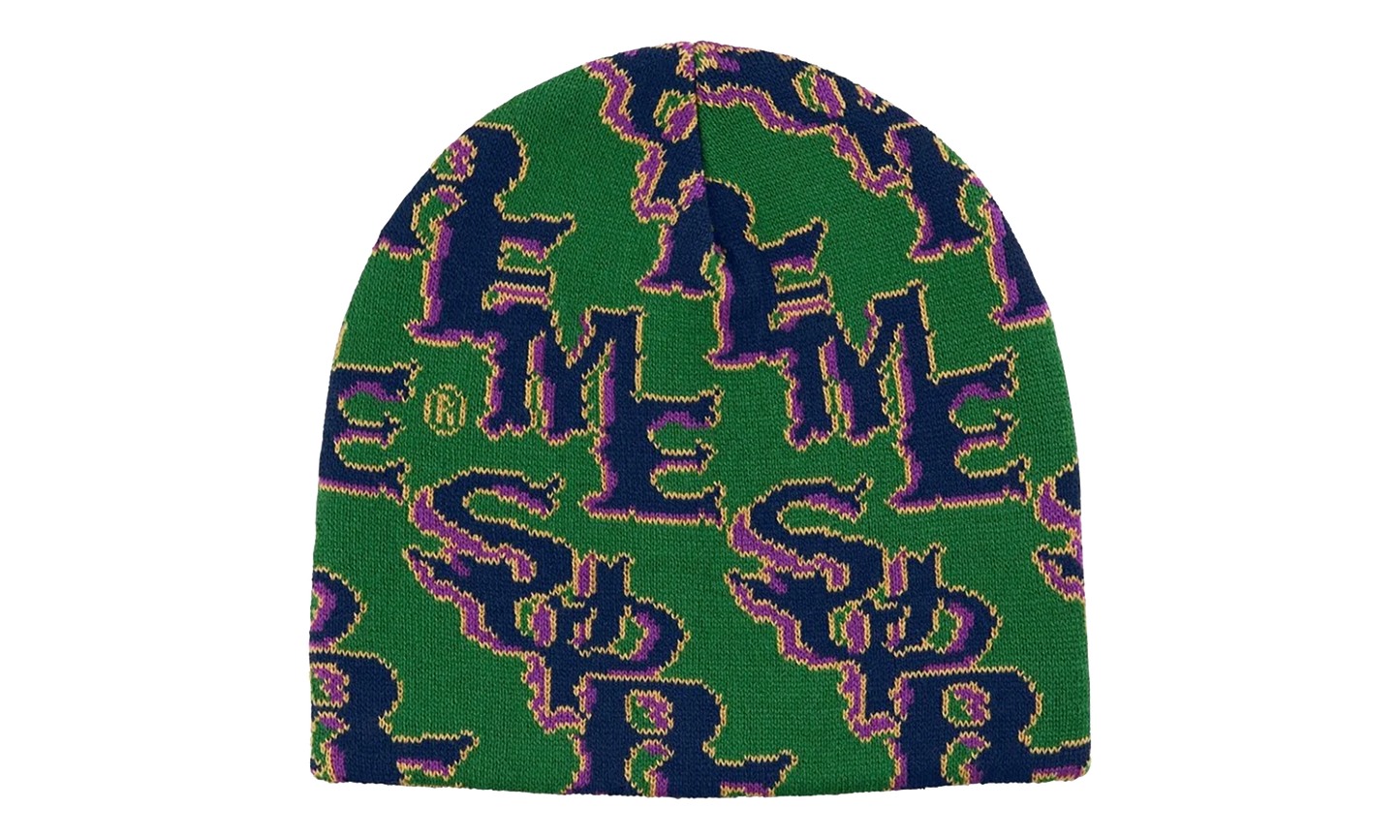 Slanted Gothic Outline Beanie "SS26 - Green" SU27274