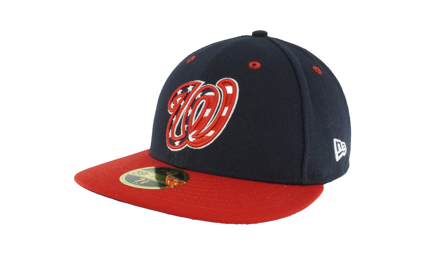 59FIFTY Washington Nationals Low Profile Authentic Fitted Hat "Navy / Black - Brim" NE975