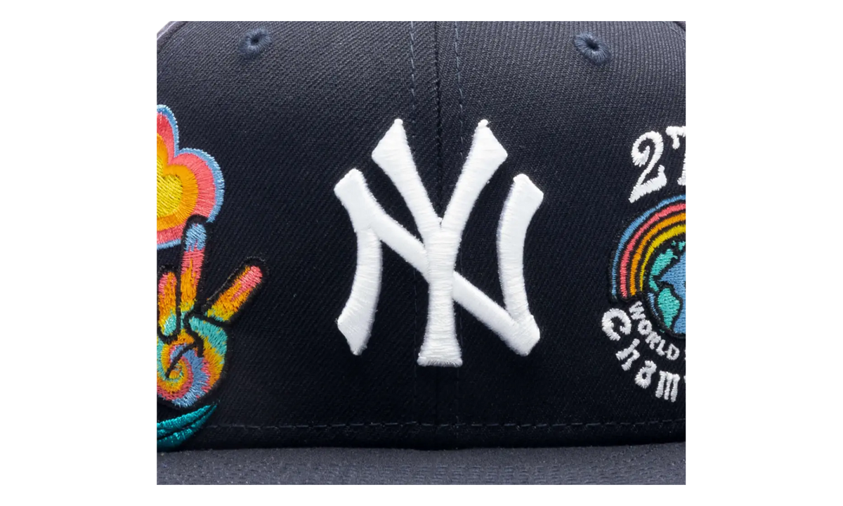 59FIFTY MLB New York Yankees Groovy Fitted Hat "Navy (Wool) / Sky Blue - Under Brim" NE1252