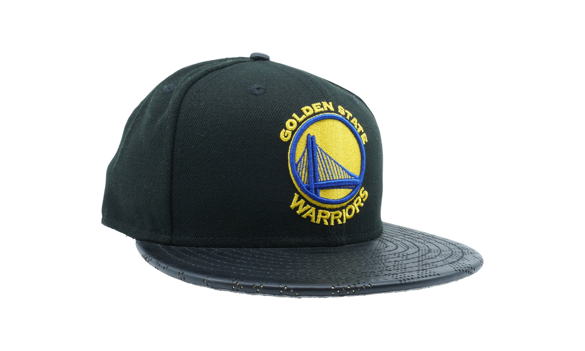 59FIFTY Golden State Warriors Pattern Performance Fitted Hat "Dark Green / Black Leather - Brim" NE1116