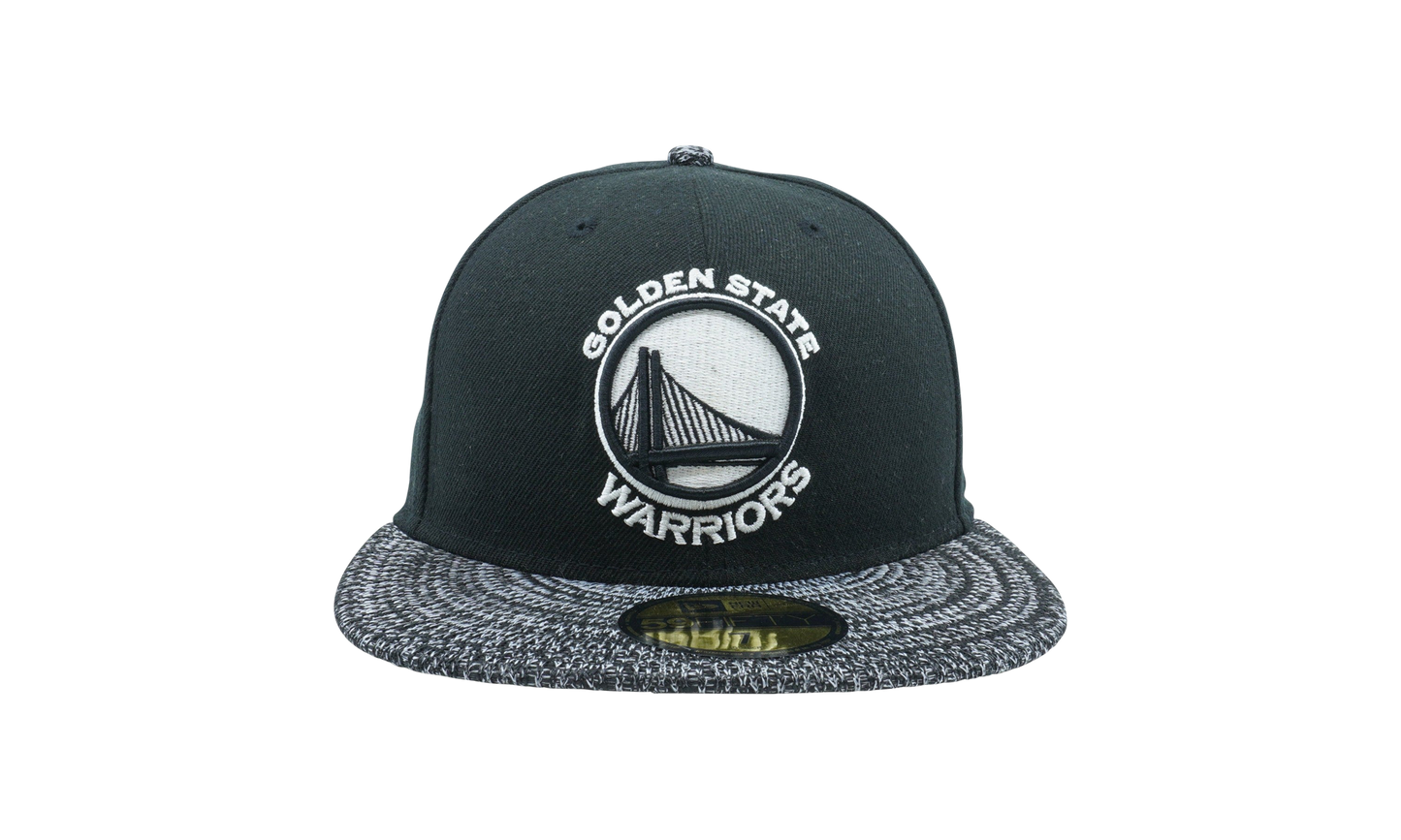 59FIFTY Golden State Warriors Visor Fresh Fitted Hat "Black / Heather White and Black - Brim" NE1120