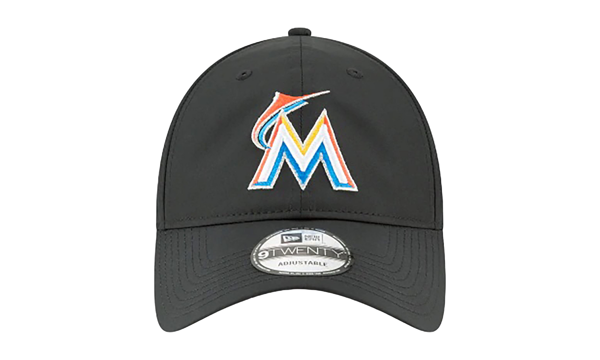 9TWENTY Miami Marlins Perf Piv Hook & Loop Strapback Hat "Black" NE559