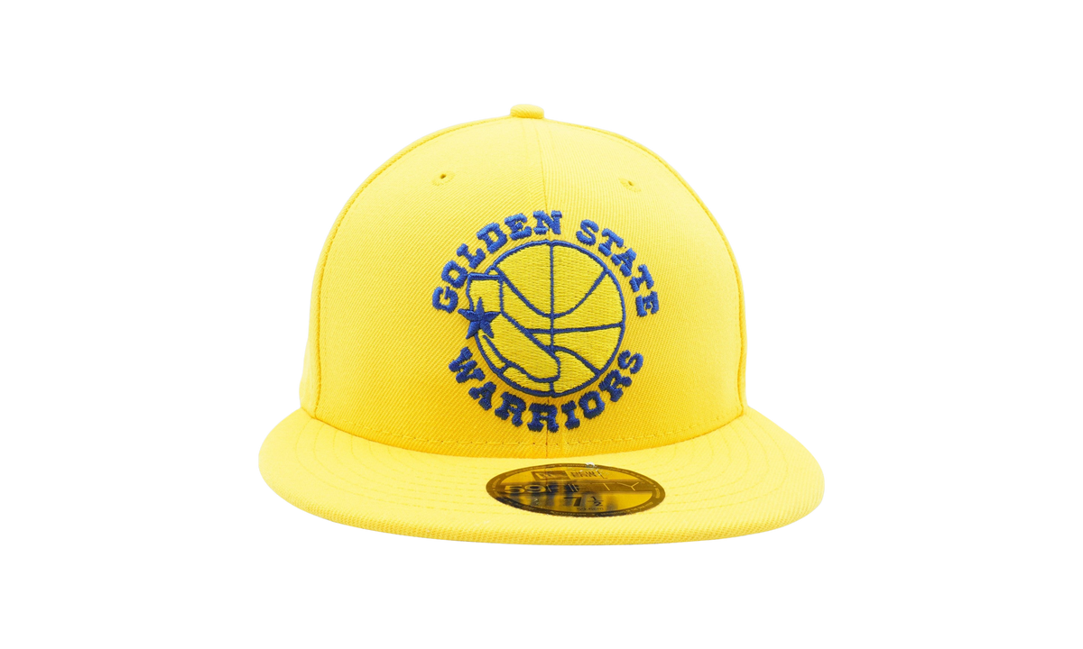 59FIFTY Golden State Warriors Hardwood Classics Snapback Hat "Yellow / Royal Blue - Under Brim" NE695