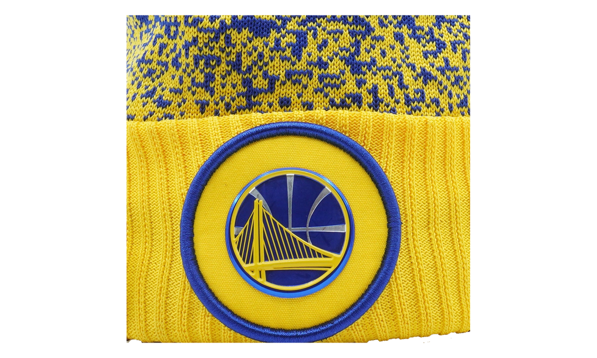 Golden State Warriors On The Court Pom Beanie "Yellow / Blue Dots" NE634
