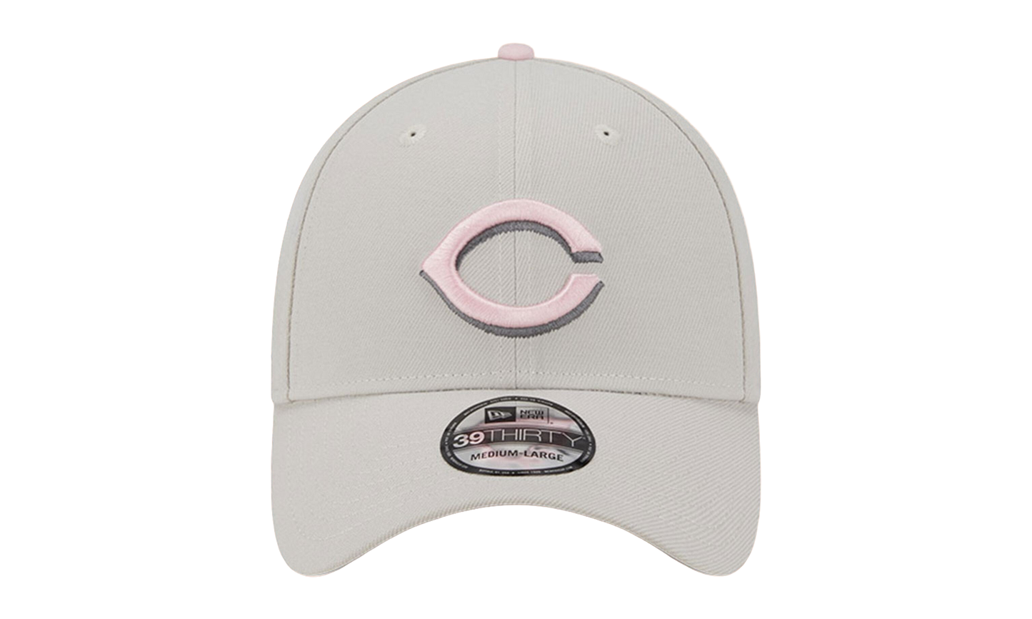 39THIRTY Cincinnati Reds Mother’s Day Flex Fit Hat "Khaki / Pink - Under Brim" NE897