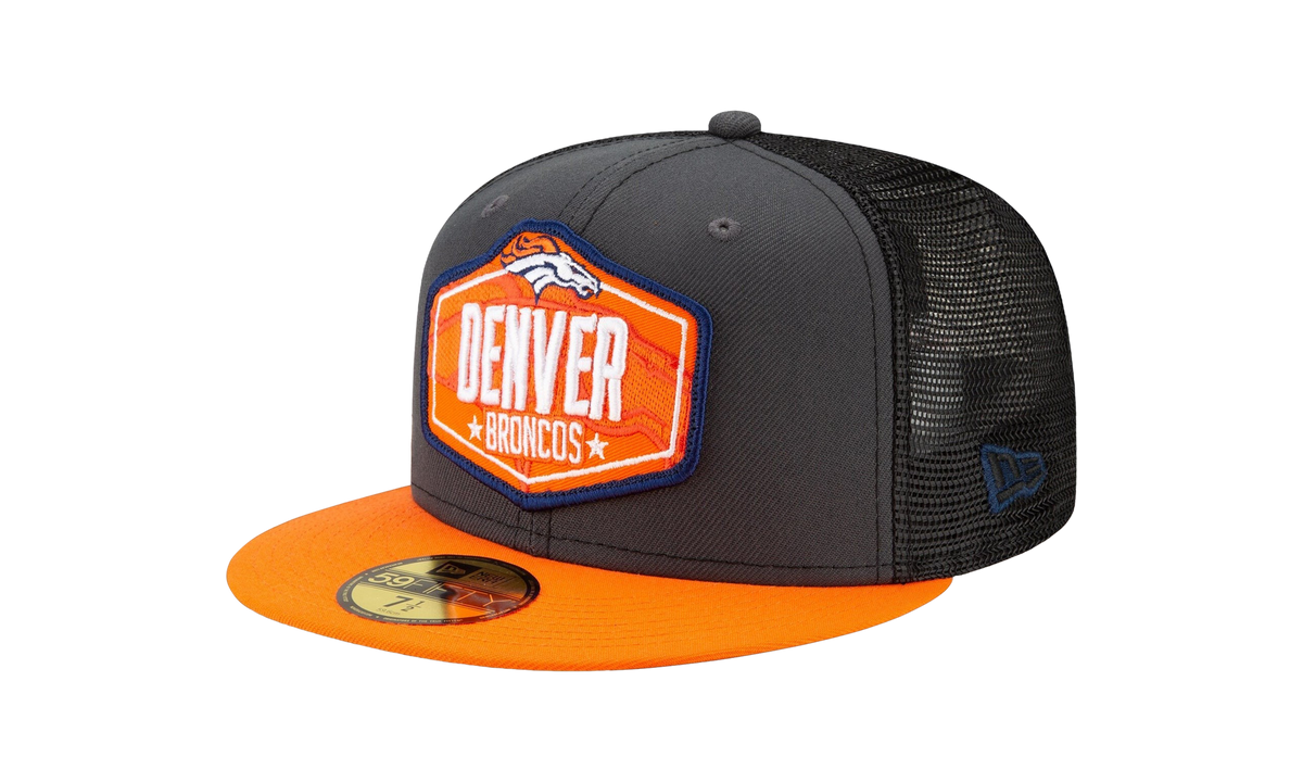 59FIFTY Denver Broncos 2021 Draft Authentic Fitted Hat "Graphite / Orange - Visor" NE782