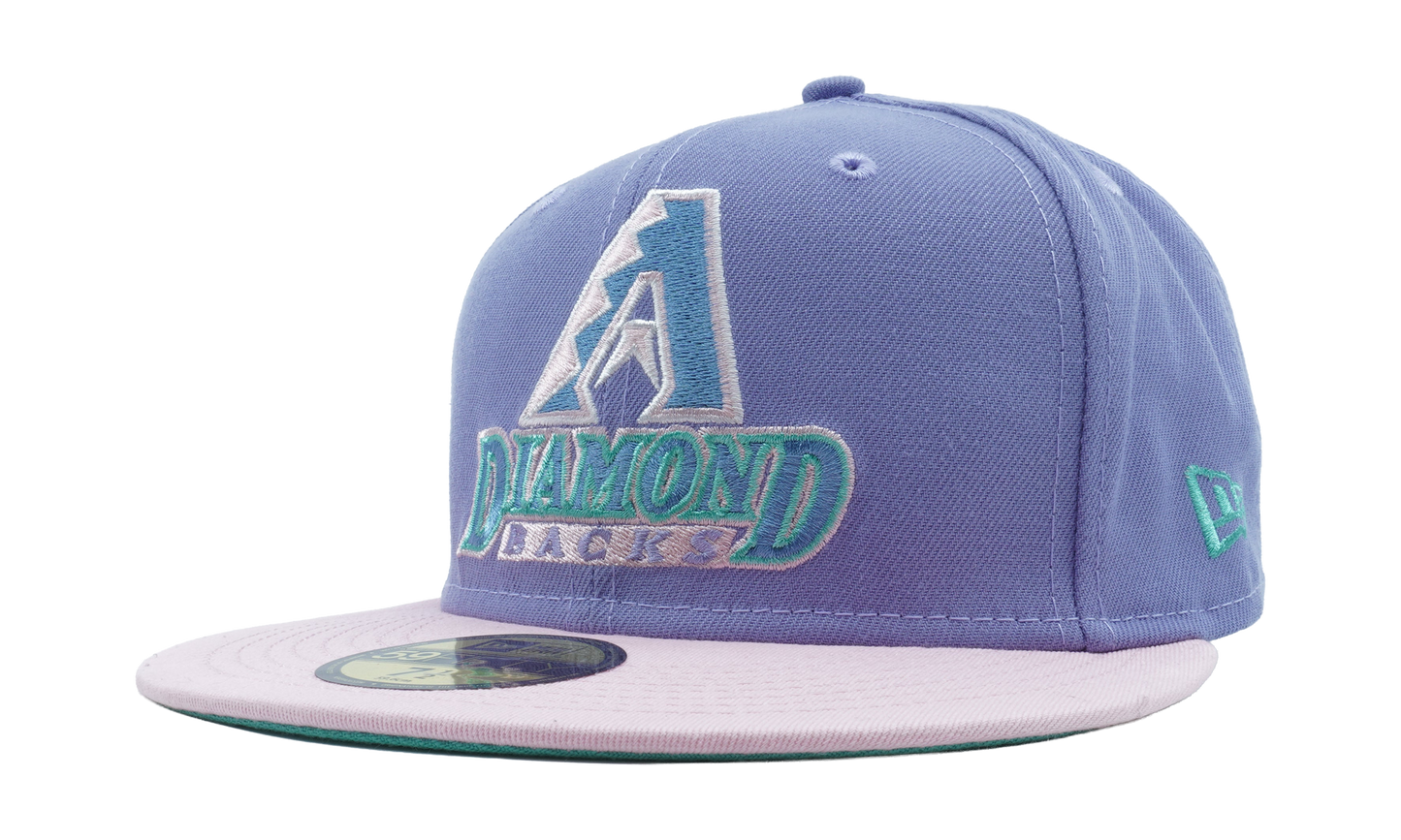 59FIFTY Arizona Diamondbacks 10th Anniversary Fitted Hat "Lavender / Pink - Brim / Sky Blue - Under Brim" NE1081