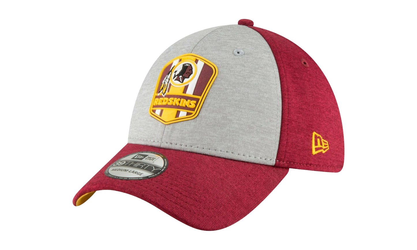 39THIRTY Washington Redskins Authentic On-Field Flex Fit Hat "Heather Grey and Red / Yellow - Under Brim" NE671