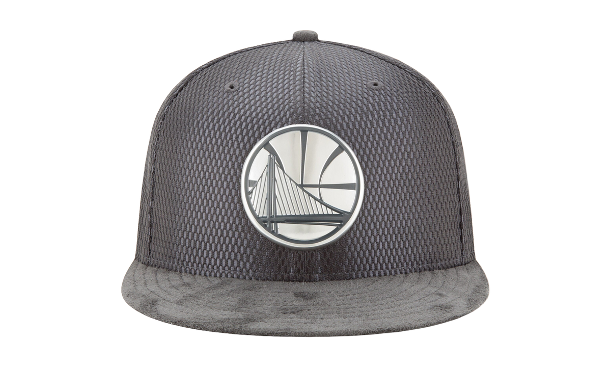 59FIFTY Golden State Warriors 2017 On Court Suede Fitted Hat "Dark Grey / Light Grey - Under Brim" NE632