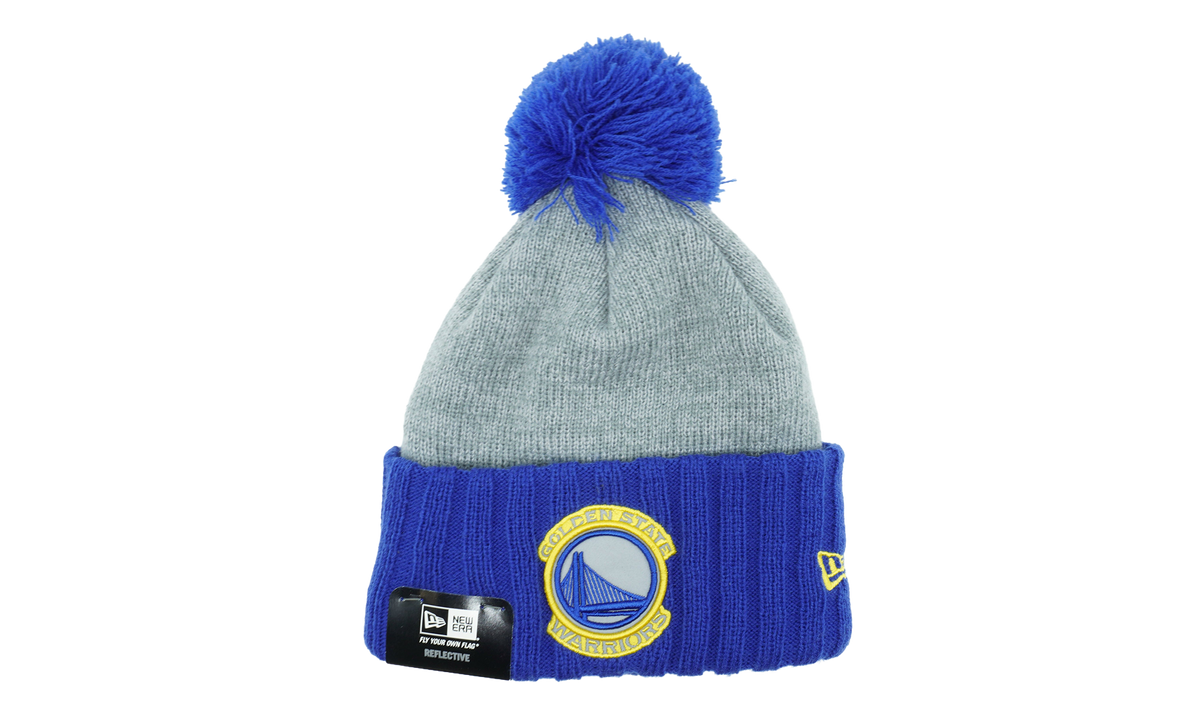 Golden State Warriors Flected Frost Beanie "Grey / Blue - Cuff / Blue - Pom" NE1136