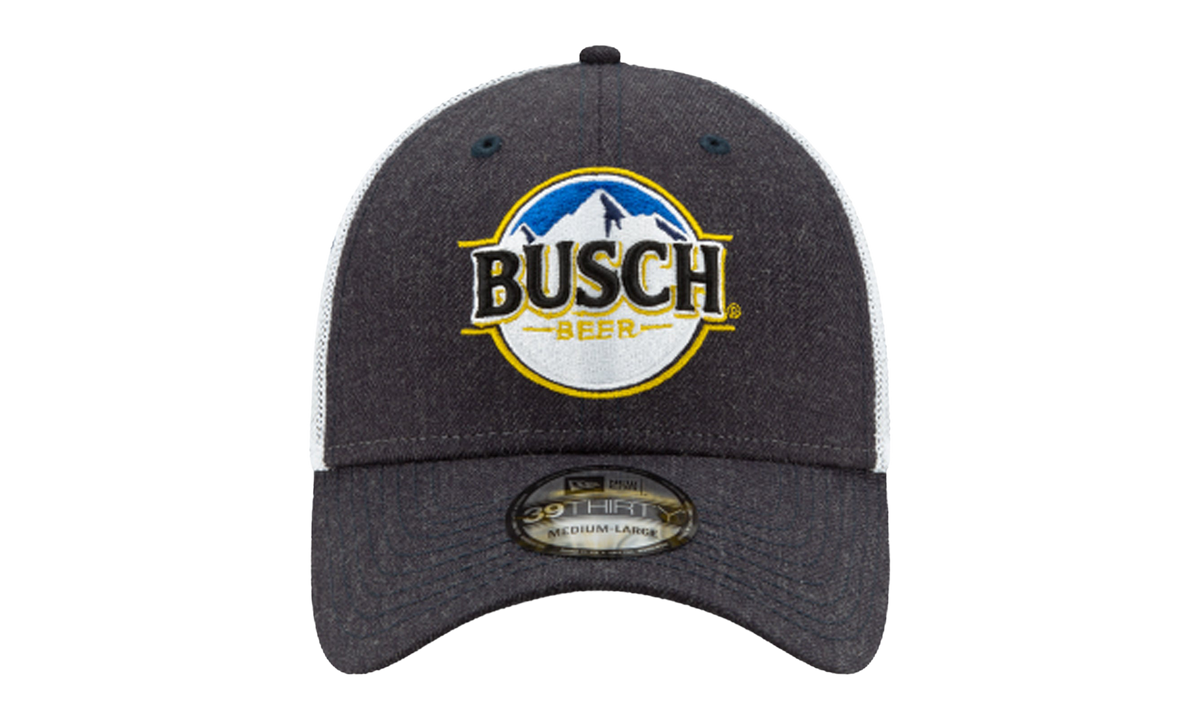 39THIRTY Busch Beer NASCAR Kevin Harvick Flex Fit Hat "Black and White" NE741