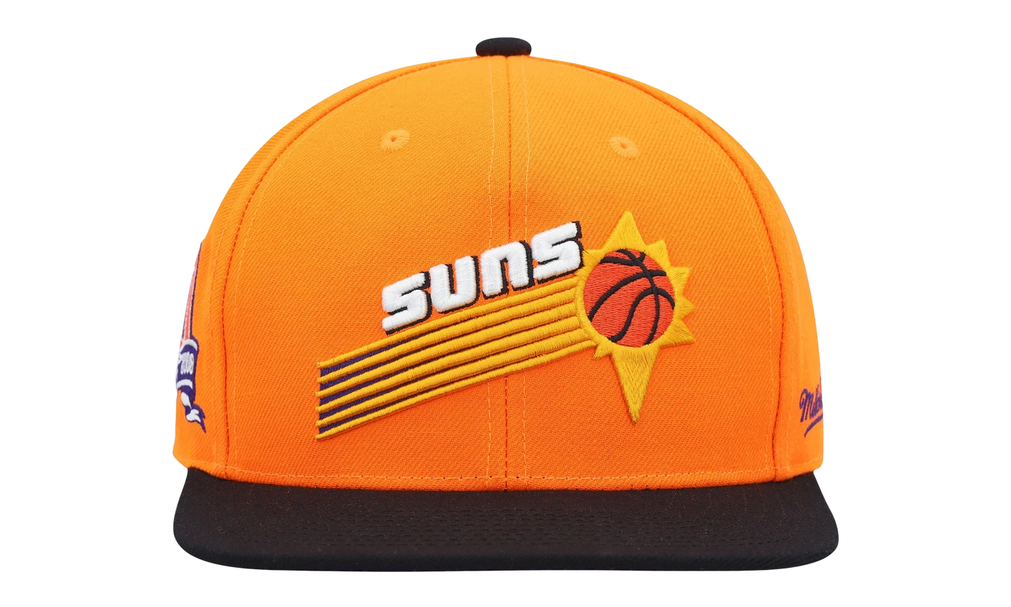 NBA Hardwood Classics Team Side Fitted Cap "Phoenix Suns - Orange / Black" 6HSFSH21302 PSUORBK
