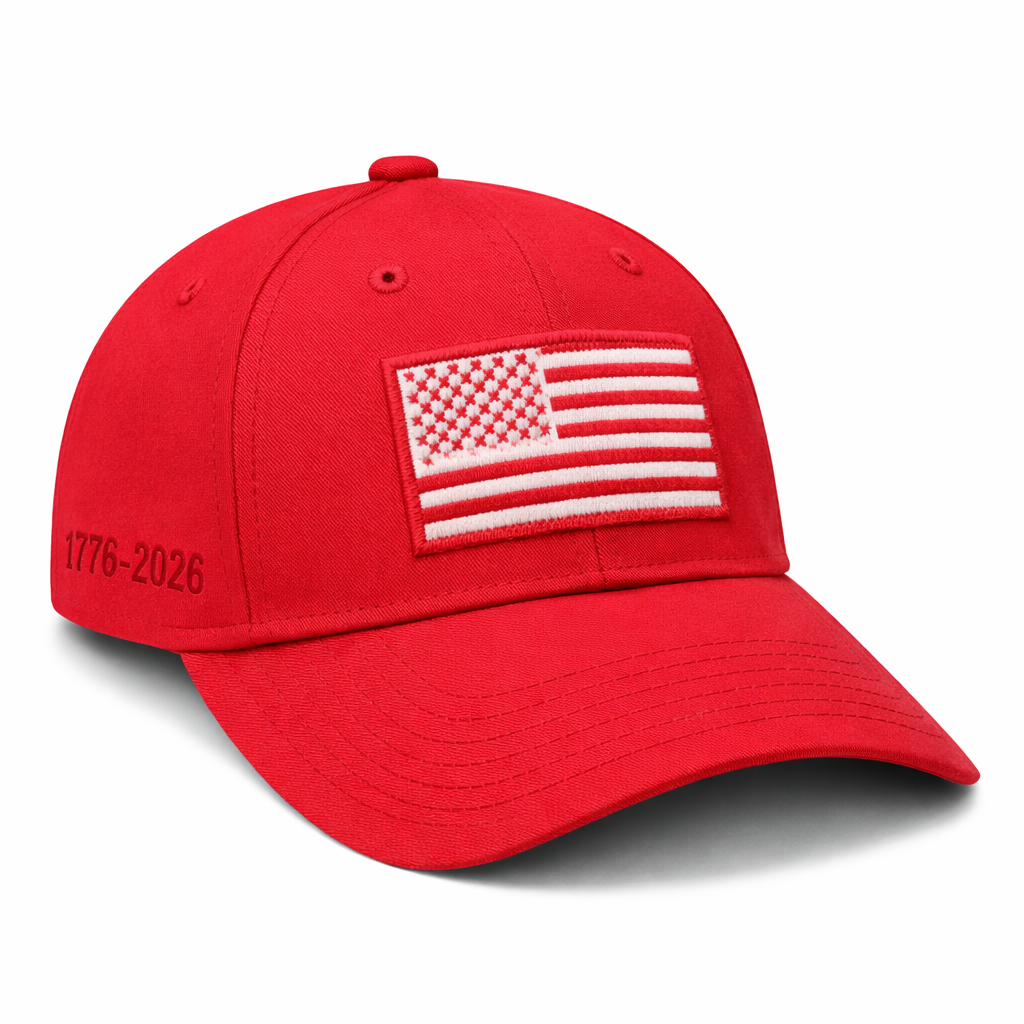 America 250th Anniversary Hat – Red American Flag Baseball Cap 1776 - 2026 (Exclusive)