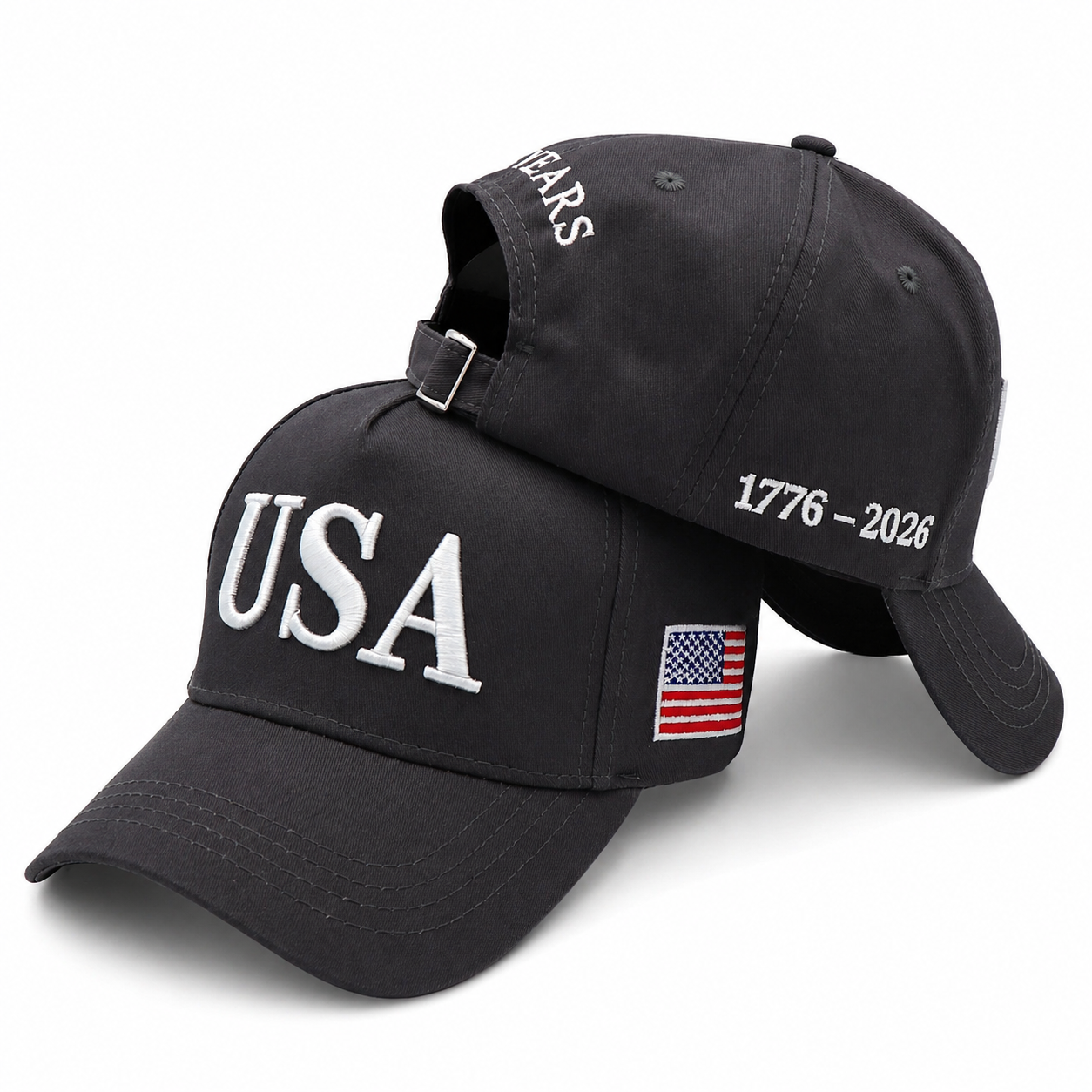 USA 250th Anniversary Hat (1776–2026) — U.S.A. Embroidered Semiquincentennial Cap