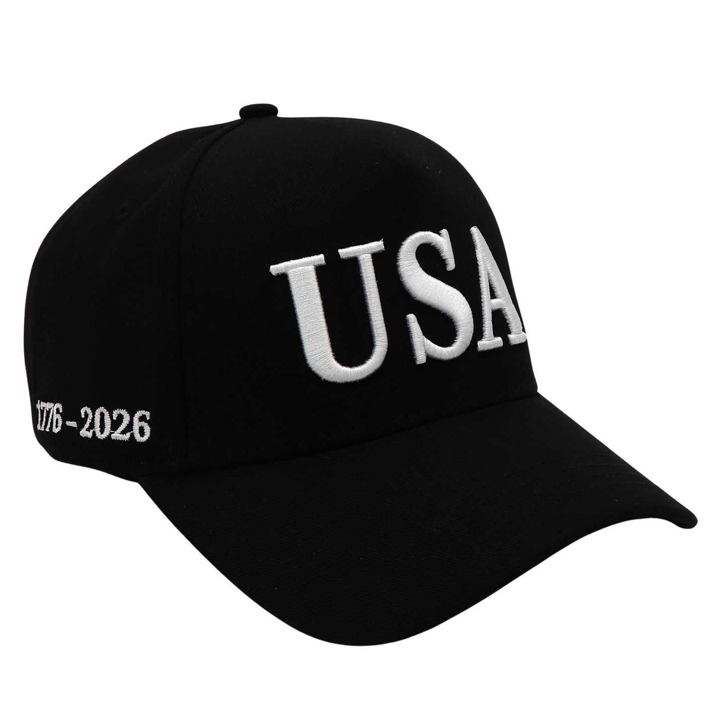 BLACK USA 250th Anniversary Hat (1776–2026) — Black Embroidered Cap