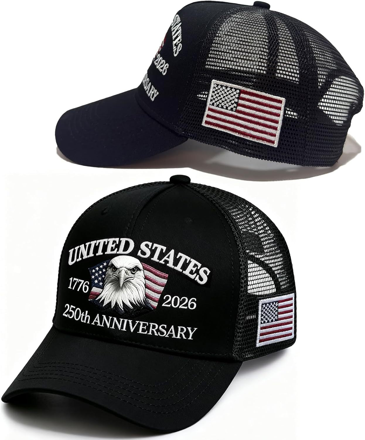 United States 250th Anniversary Eagle Baseball Hat – 1776–2026 Patriotic Mesh Cap