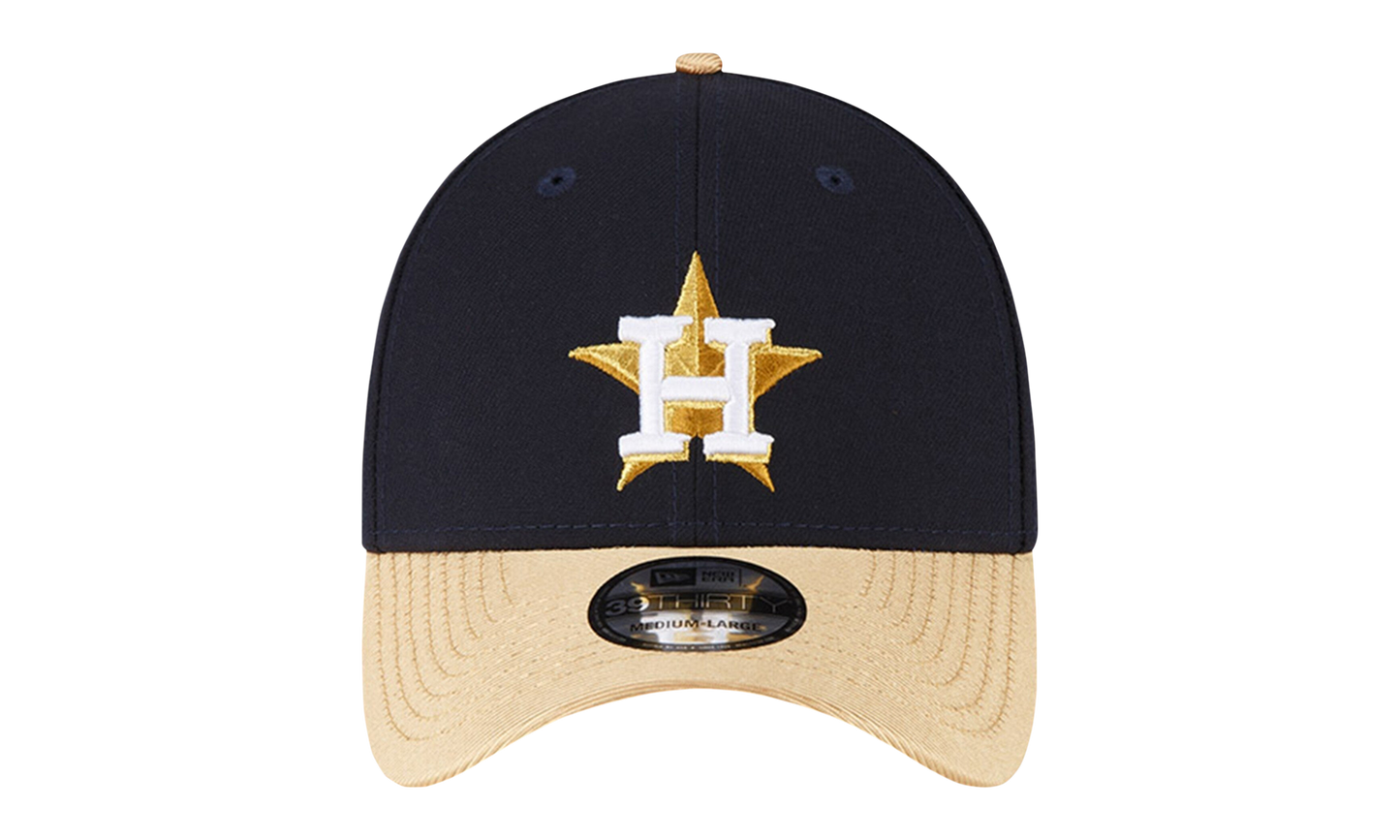 39THIRTY Houston Astros Gold Collection Flex Fit Hat "Black and Gold / Black - Under Brim" NE922