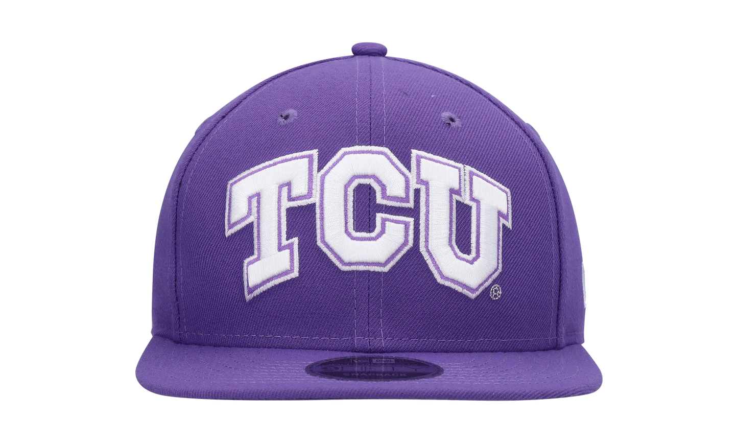 9FIFTY Texas Christian University Horned Frogs Snapback Hat "Varsity Purple" NE1012