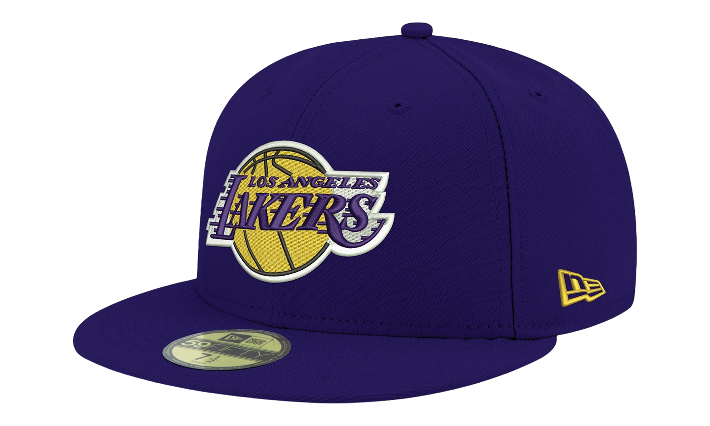 59FIFTY Los Angeles Lakers Basic Team Color Low Profile Fitted Hat "Purple / Gray - Under Brim" NE1049