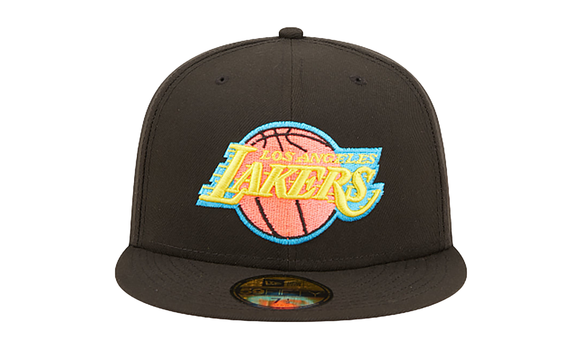 59FIFTY Los Angeles Lakers Pink Glow Fitted Hat "Walnut / Pink - Under Brim" NE1056