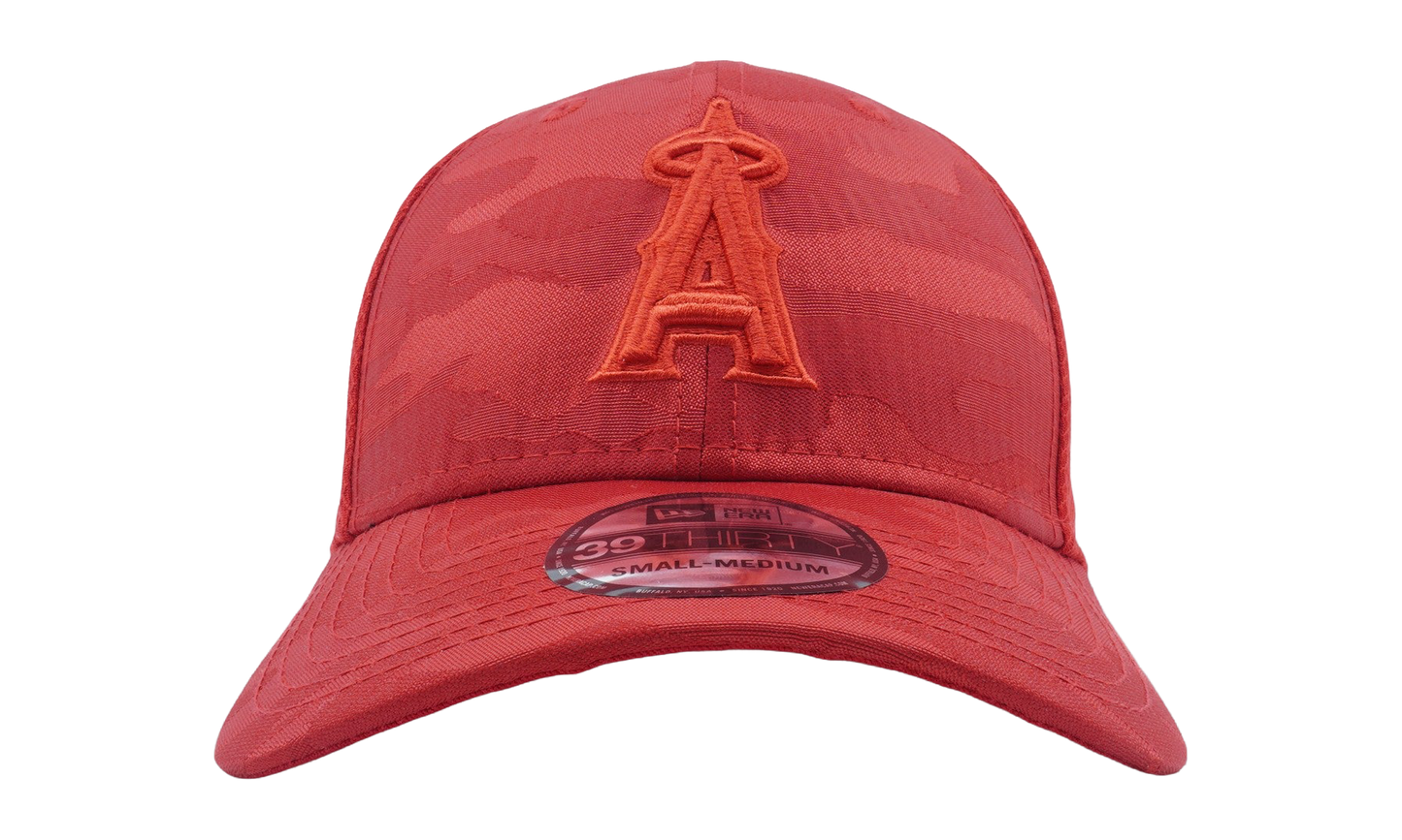 39THIRTY Los Angeles Angels Tonal Camo Stretch Fit Hat "Red Camo" NE757