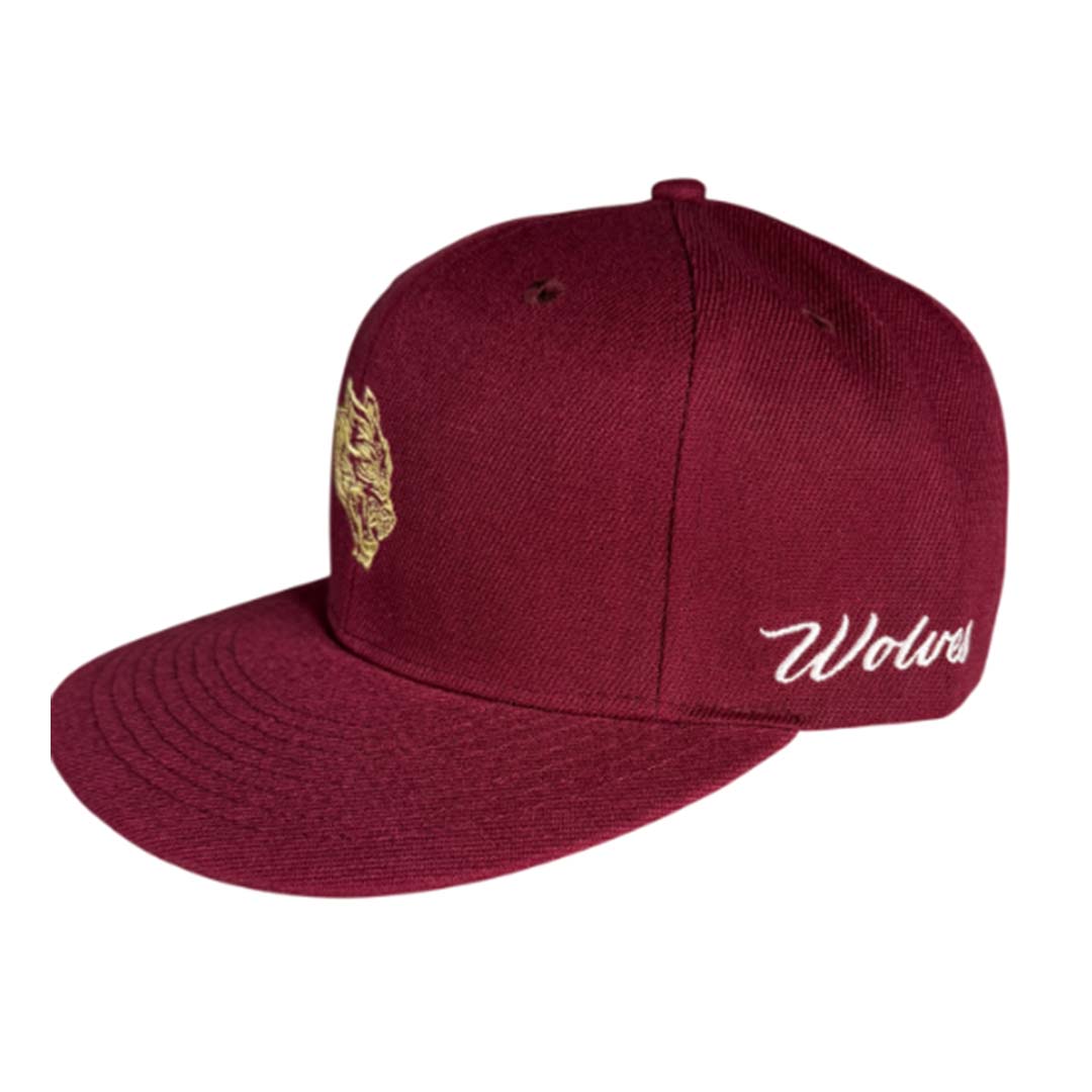 Darcsport Wolf Head Fitted Hat Maroon