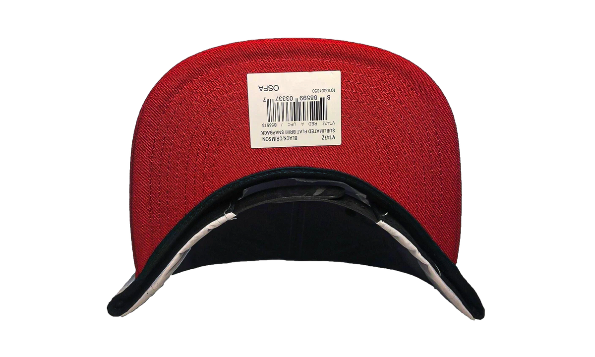 UFC Sublimated Flat Brim Snapback Hat "Grey / Red" VT47Z RED UUFC