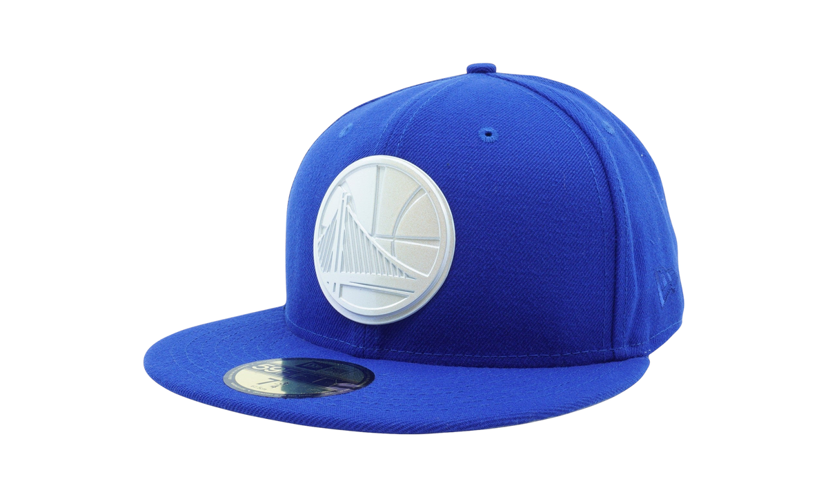 59FIFTY Golden State Warriors Polished Logo Fitted Hat "Blue / Grey - Under Brim" NE1142