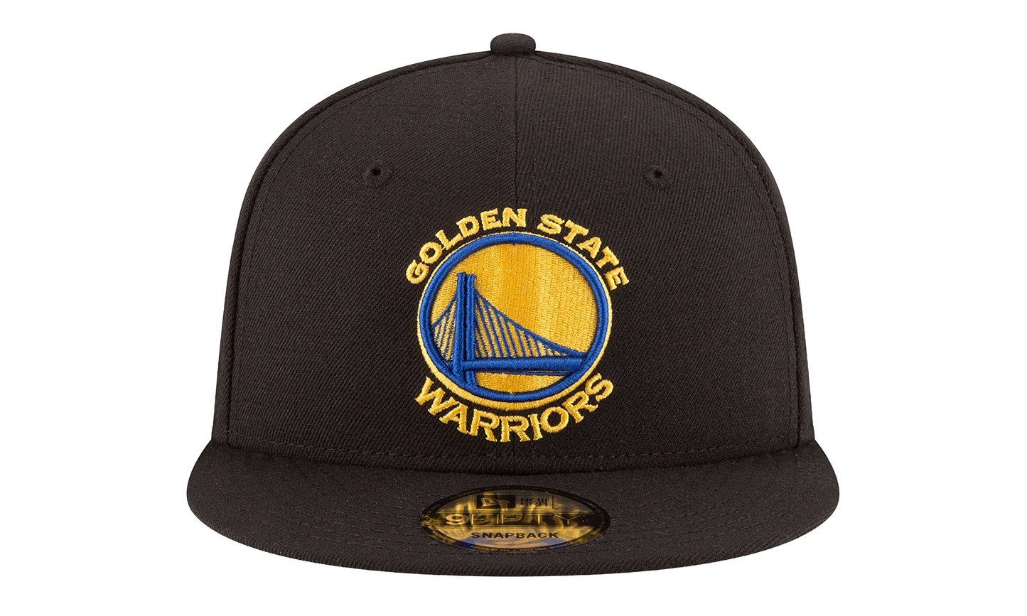 9FIFTY Golden State Warriors Snapback Hat "Black / Yellow and Blue - Logo" 70353233