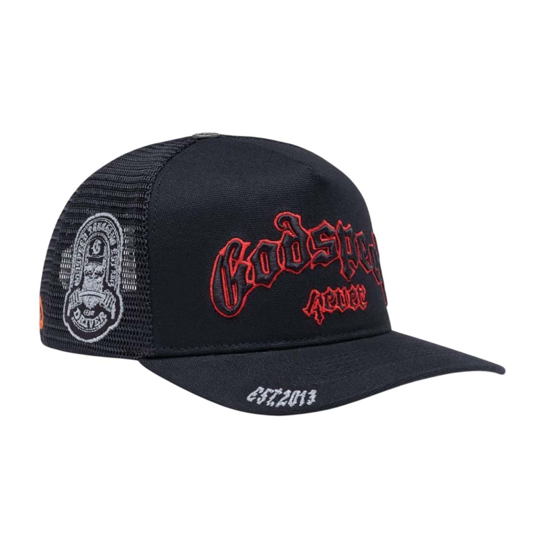 Godspeed Forever Trucker Hat Black Red