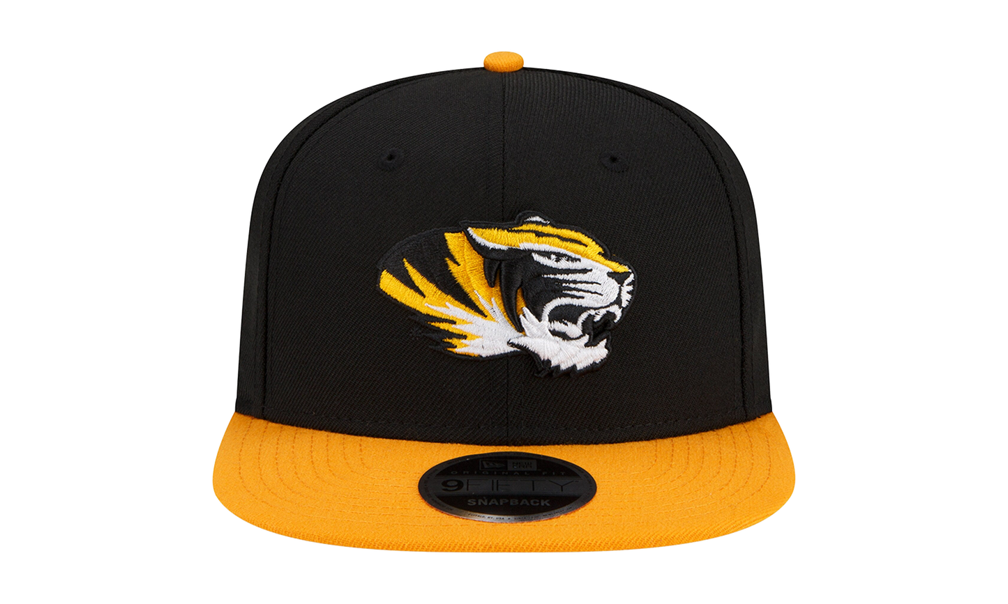 9FIFTY Missouri Tigers Snapback Hat "Black / Orange - Brim" NE986