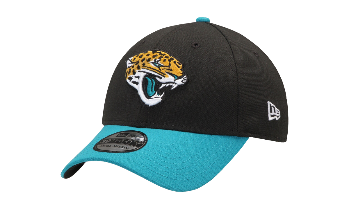 39THIRTY Jacksonville Jaguars Stretch Fit Hat "Black / Teal - Visor" NE699
